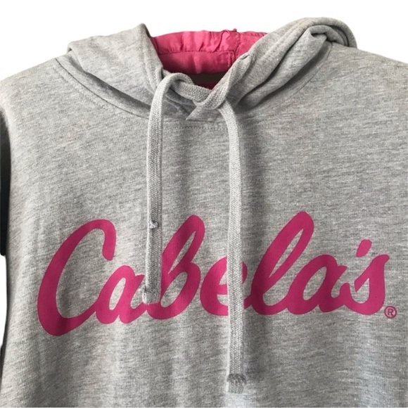 Cabela’s Women’s Heather Hoodie Pullover Gray with Hot Pink Lettering Size Large - Picture 4 of 4